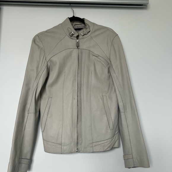 Off-White Leather Racer Jacket - Picture 1 of 8